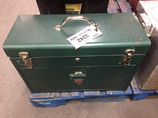 Beach Machinists Metal Tool Box c/w Machinists Tools, 20"x 8.5"x 13.75".