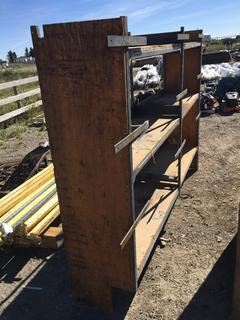 Metal Framed Wooden Shelf 18"W x 101"L x 72"H.