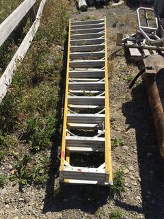 14' Fiberglass Step Ladder. *Requires Repair*