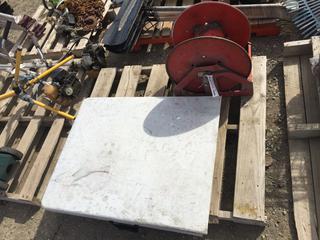 Hose Reel & Folding Table.