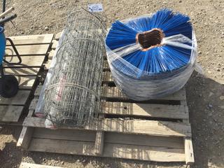 Quantity of Sweeper Wheels 24" for Skid Steer, (1) Roll of Paige Wire & (2) Rolls of Welded Hardware Mesh 1/2" x 1/2". 