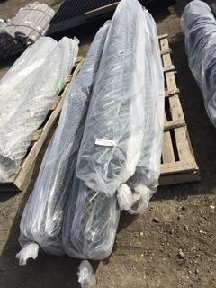 (2) Rolls of 12' x 1 3/4" x 9 ga Galvanized Mesh Fencing, Approx. 100', (2) Rolls of 10' x 1 3/4" x 9 ga Galvanized Mesh Fencing, Approx. 100'.