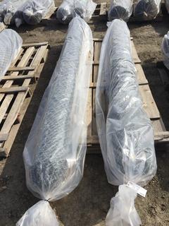 (1) Roll of 10' x 1 3/4" x 9 ga Galvanized Mesh Fencing, Approx. 25', (1) Roll of 10' x 2" x 9 ga Galvanized Mesh Fencing, Approx. 25'.