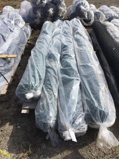 (3) Rolls of 12' x 1 1/2" x 9 ga Green Mesh Fencing, Approx. 60', (1) Roll of 10' x 2" x 9 ga Green Mesh Fencing, Approx. 25'.