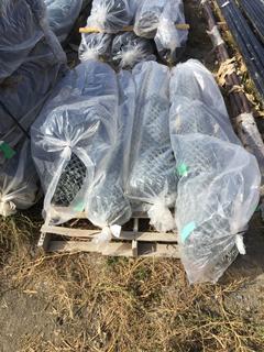 (3) Rolls of 5' x 1 1/2" x 9 ga Galvanized Mesh Fencing, Approx. 120', (1) Roll of 6' x 1 1/2" x 9 ga Galvanized Mesh Fencing, Approx. 50'.