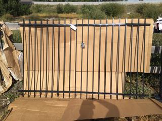 (1) Ornamental Black Steel Panel 94"W x 58"H. *Damaged*