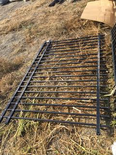 (1) Ornamental Black Steel Panel 92"W x 58"H. 