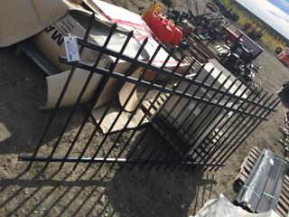 (1) Ornamental Black Steel Panel 94"W x 46"H. *Damaged*