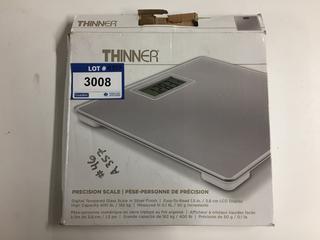 Thinner Precision Digital Glass Scale, Silver Finish.