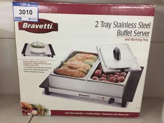 Bravetti 2-Tray Stainless Steel Buffet Server & Warming Tray.