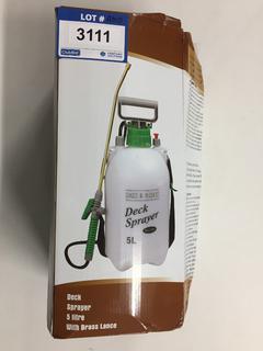 Home & Garden 5L Deck Sprayer With Brass Lance.