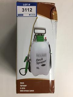 Home & Garden 5L Deck Sprayer With Brass Lance.