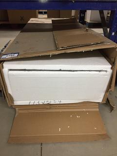 Carrera 62" Grey/White Vanity Top, Damaged.