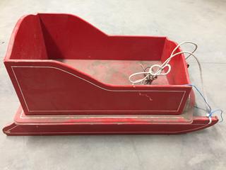 Wooden Sleigh w/ Pull Cord.