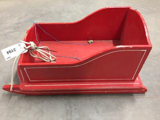 Wooden Sleigh w/ Pull Cord.