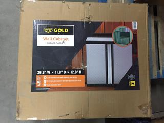 Co-Op Gold Metal Garage Wall Cabinet, 26.8"x 11.8"x 12.8", 4.9 Cubic Feet.