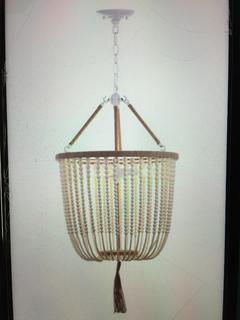 Safavieh Lighting Angie 3-Light 18" Beaded Pendant Light.