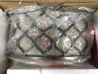 Roland Metal/Beige Marble Cocktail Table, 36"x 18".