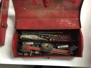 (3) Red Tool Boxes w/ Hammer, Wrenches, Sockets.