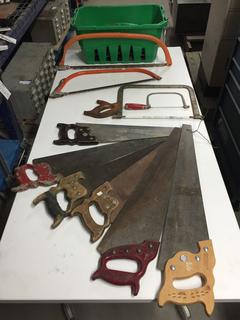 Quantity of Assorted Hand Saws.