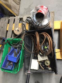 Pallet of Assorted Copper Tubing & Nails.