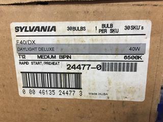 (30) Sylvania F40/DX Day Flourescent Bulbs.