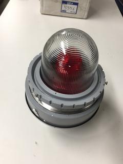 (1) Red Industrial Strobe Warning Light 10 Watts, 10-30V .8 - .4 Amps.
