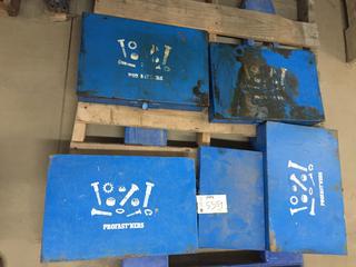 (5) Blue Bolt Bins w/ Assorted Nuts, Bolts & Screws.