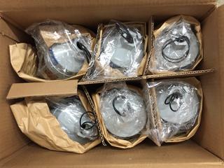 (6) Orange Industrial Strobe Warning Lights 90-130V 1 Amp, Model# AST 14-L.