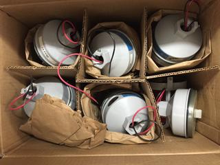 (6) Red Industrial Strobe Warning Lights 10 Watts, 10-30V .8 - .4 Amps, Model# AST 14-S.