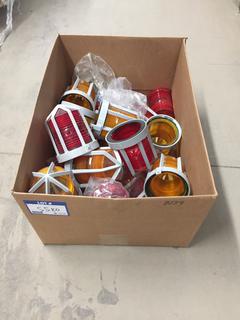 Quantity of Yellow & Red Lens Covers for Industrial Strobe Warning Lights.