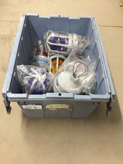 Quantity of Red, Orange, Blue Industrial Strobe Warning Lights 90-130V 1 Amp, Model# AST 14-S.