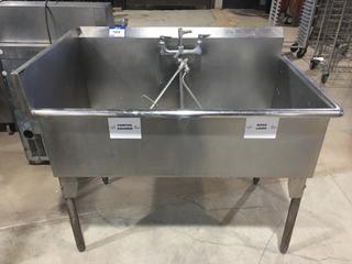 Stainless Steel 2-Compartment Commercial Sink, 48"x 30.5"x 41.5".
