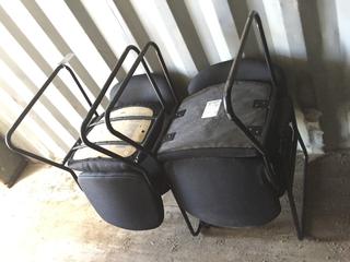 (8) Black Fabric Office Chairs. *Smoke Damage*