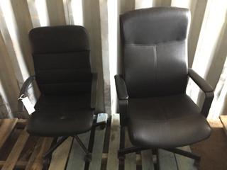 (2) Ikea Swivel Black Office Chairs. *Smoke Damage*
