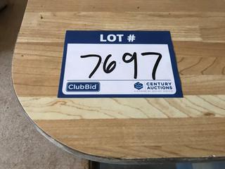 Selling Off- Site -  (3) Folding Wood Tables c/o (2) 8 Ft & (1) 6 Ft.  Location - 527 North 200 East, Raymond, AB -  For Further Information Please Call Chris 403-308-1161.