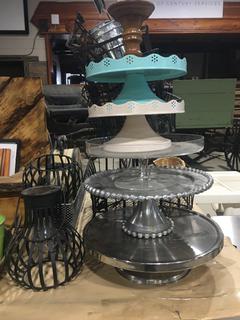 Assorted Cake Stands, Table Decor, High Chair, Solar Lanterns, Etc.