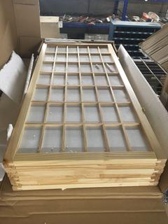3' Tall Shoji Screen Window Pane in Natural, 6-Panel Privacy Screen.