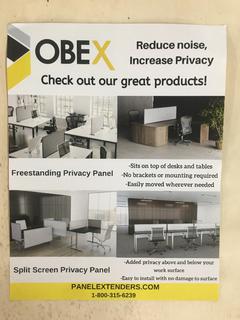 Obex Office Panel Extender, Grey, 48"x 24".