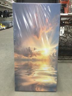 Design Art Sunrise Wrapped Canvas, 16"x 32".