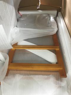 HomCom Teak Rolling Kitchen Cabinet.