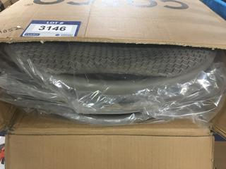 (4) Cosco Folding Metal w/ Cloth Padded Chairs, Beige.