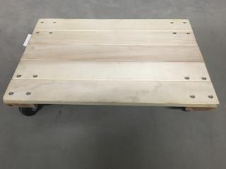 Solid Top Hardwood Platform Dolly, 24"x 14"x 3".