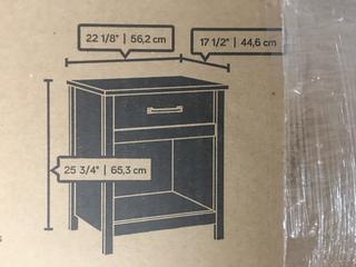 Sauder Cannery Bridge Collection Mystic Oak Finish Night Stand, 22"x 17.5"x 25.75".