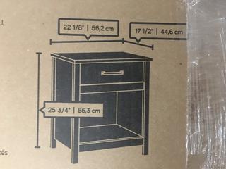 Sauder Cannery Bridge Collection Mystic Oak Finish Night Stand, 22"x 17.5"x 25.75".