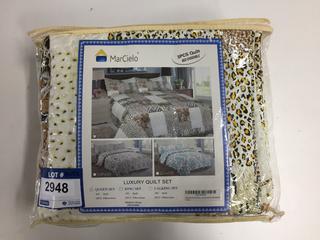 Marcielo 3-Piece Queen Luxury Quilt Set.