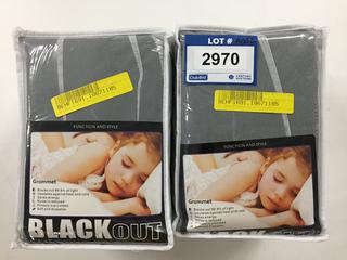 (1) Set of 2 Brokam Blackout Thermal Grommet Panel Curtains.