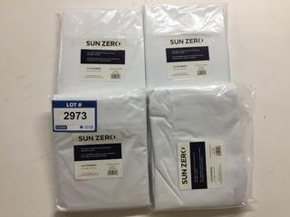 (4) Sun Zero White Single Panel Curtains, 40"x 84".