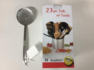 Berghoff Mint Pantry 23-Piece Kitchen Utensil Set & Steel Skimmer.