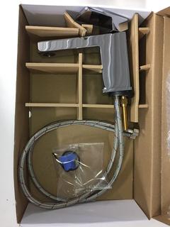 Luxier Bathroom Sink Pop-Up Drain Stopper, Stainless Steel & Single Handle Lavatory Faucet.